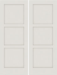 WDMA 20x80 Door (1ft8in by 6ft8in) Interior Barn Smooth SS 3100 MDF 3 Panel Shaker Double Door 1