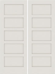 WDMA 20x80 Door (1ft8in by 6ft8in) Interior Barn Smooth SS 5100 MDF 5 Panel Shaker Double Door 1