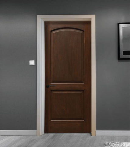 WDMA 24x80 Door (2ft by 6ft8in) Interior Mahogany 80in Two Panel Soft Arch Ovalo Sticking Single Door 2