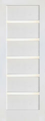 WDMA 24x80 Door (2ft by 6ft8in) Interior Barn Paint grade Slimlite Shaker White Single Door w/ Matte Glass SH-16 1