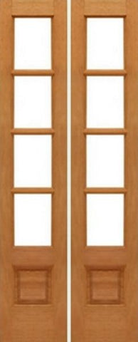WDMA 28x80 Door (2ft4in by 6ft8in) Interior Swing Mahogany 4-lite French Door w Bottom Panel Solid Wood 1