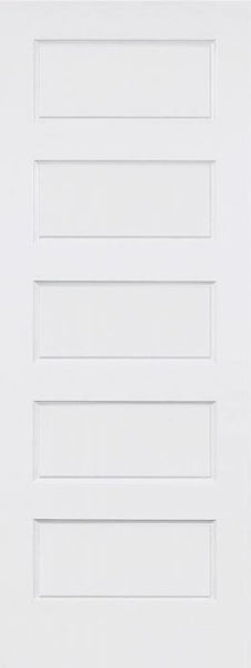 WDMA 28x96 Door (2ft4in by 8ft) Interior Barn Smooth 96in Conmore 5 Panel Shaker Solid Core Single Door|1-3/8in Thick 1