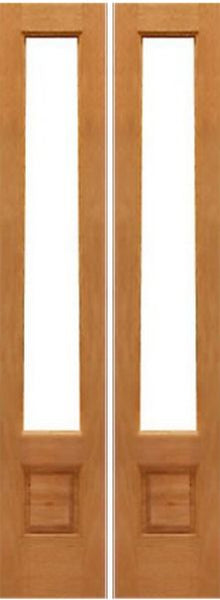 WDMA 28x96 Door (2ft4in by 8ft) Interior Swing Mahogany 1-lite French Door w Panel Bottoms Solid Wood 1