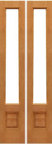 WDMA 28x96 Door (2ft4in by 8ft) Interior Swing Mahogany 1-lite French Door w Panel Bottoms Solid Wood 1