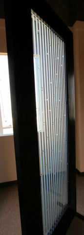 WDMA 30x96 Door (2ft6in by 8ft) Exterior Mahogany 2-1/4in Thick Contemporary Door Art Glass 6