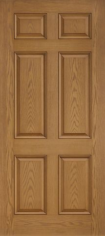 WDMA 32x80 Door (2ft8in by 6ft8in) Exterior Oak 6 Panel Classic-Craft Collection Single Door 1