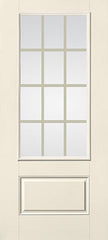 WDMA 32x80 Door (2ft8in by 6ft8in) French Smooth fiberglass Impact Door 6ft8in 3/4 Lite GBG Flat White 1