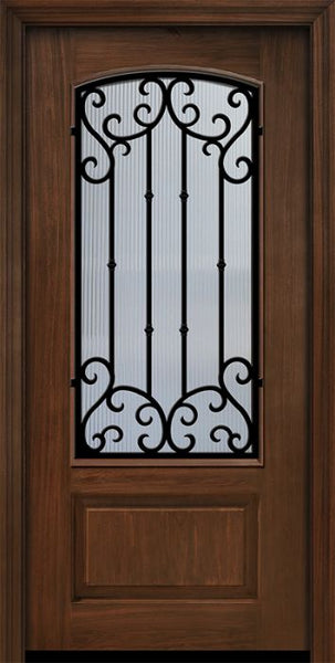 WDMA 32x80 Door (2ft8in by 6ft8in) Exterior Cherry 80in 1 Panel 3/4 Arch Lite Valencia Door 1
