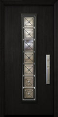WDMA 32x80 Door (2ft8in by 6ft8in) Exterior Mahogany 80in Malibu Solid Contemporary Door with Speakeasy 1