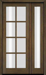 WDMA 38x80 Door (3ft2in by 6ft8in) Exterior Swing Mahogany 8 Lite TDL Single Entry Door Full Sidelight 3