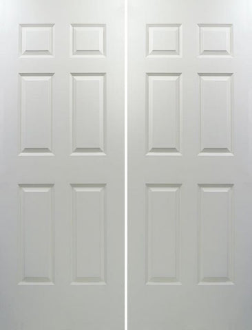 WDMA 40x80 Door (3ft4in by 6ft8in) Interior Swing Smooth 80in Colonist Solid Core Double Door|1-3/8in Thick 1