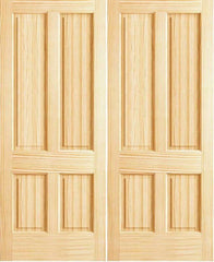 WDMA 40x80 Door (3ft4in by 6ft8in) Interior Swing Pine 4 Panel Radiata Double Door 1