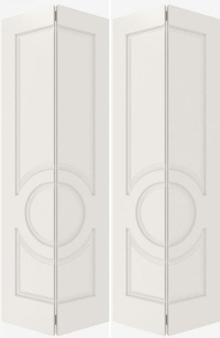 WDMA 40x80 Door (3ft4in by 6ft8in) Interior Barn Smooth 3110 MDF 3 Panel Circle Double Door 2