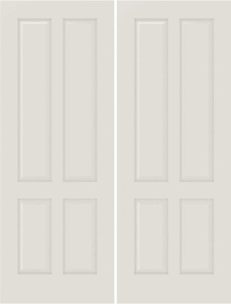 WDMA 40x80 Door (3ft4in by 6ft8in) Interior Barn Smooth 4010 MDF 4 Panel Double Door 1