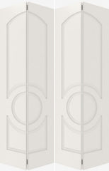 WDMA 40x80 Door (3ft4in by 6ft8in) Interior Bypass Smooth 3120 MDF 3 Panel Arch Panel Circle Double Door 2