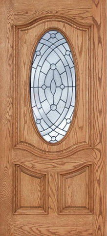 WDMA 42x80 Door (3ft6in by 6ft8in) Exterior Oak Dally Single Door w/ EE Glass - 6ft8in Tall 1