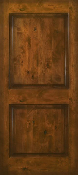 WDMA 42x80 Door (3ft6in by 6ft8in) Exterior Knotty Alder 42in x 80in 2 Panel Square Estancia Alder Door 1