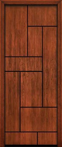 WDMA 42x96 Door (3ft6in by 8ft) Exterior Cherry 96in Contemporary Lines Groove Single Entry Door 1
