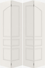 WDMA 44x80 Door (3ft8in by 6ft8in) Interior Bypass Smooth 3060 MDF Pair 3 Panel Arch Panel Double Door 2