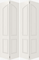 WDMA 44x80 Door (3ft8in by 6ft8in) Interior Bifold Smooth 4020 MDF 4 Panel Arch Panel Double Door 1