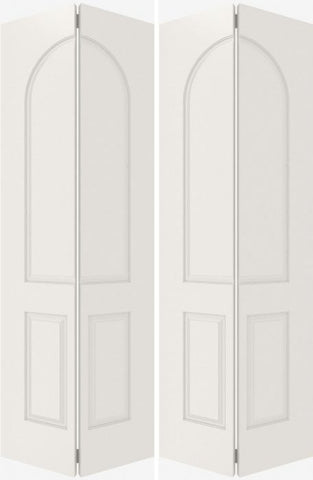 WDMA 44x80 Door (3ft8in by 6ft8in) Interior Barn Smooth 3210 MDF 3 Panel Round Panel Double Door 2