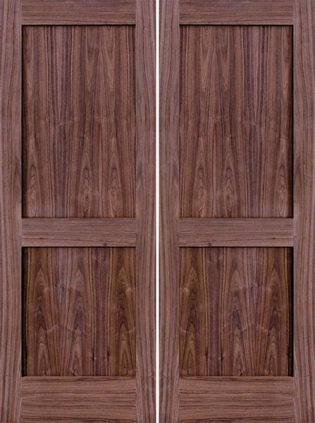 WDMA 48x80 Door (4ft by 6ft8in) Interior Walnut 80in 2 Panel Square Sticking Compression Fit Double Door 1