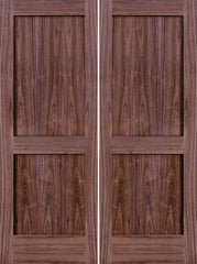 WDMA 48x80 Door (4ft by 6ft8in) Interior Walnut 80in 2 Panel Square Sticking Compression Fit Double Door 1
