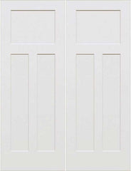 WDMA 48x80 Door (4ft by 6ft8in) Interior Swing Smooth 80in 3-Panel Craftsman Primed Double Door 1