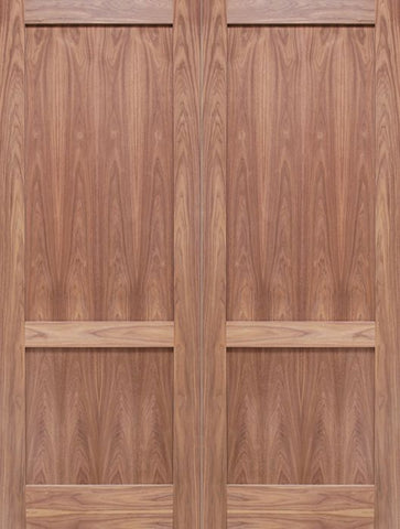 WDMA 48x80 Door (4ft by 6ft8in) Interior Barn Walnut 2-Panel Solid Shaker Style Double Door SH-17 1
