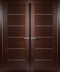 WDMA 48x80 Door (4ft by 6ft8in) Interior Barn Wenge Prefinished Massimo 201 Modern Double Door 1