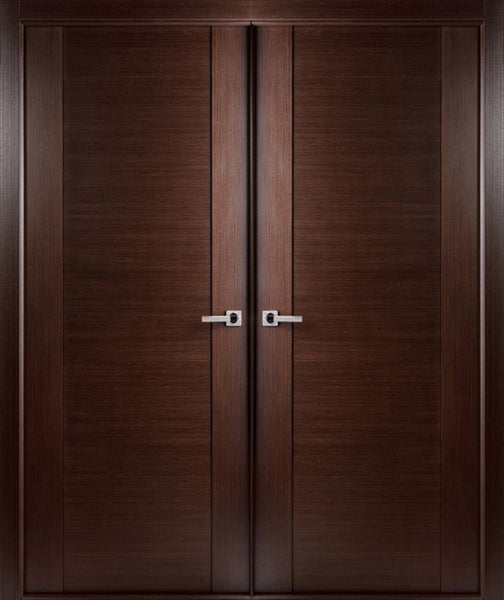 WDMA 48x80 Door (4ft by 6ft8in) Interior Pocket Wenge Prefinished Massimo 200 Modern Double Door 1