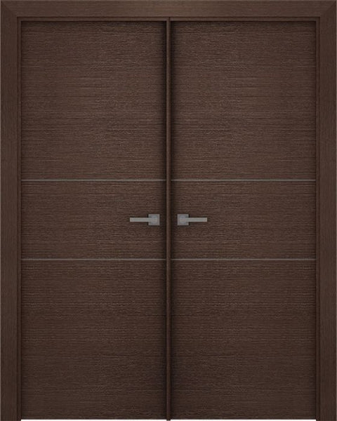 WDMA 48x80 Door (4ft by 6ft8in) Interior Barn Wenge Prefinished Maya Lock Rail Modern Double Door 1