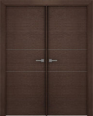 WDMA 48x80 Door (4ft by 6ft8in) Interior Barn Wenge Prefinished Maya Lock Rail Modern Double Door 1