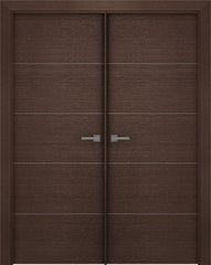WDMA 48x80 Door (4ft by 6ft8in) Interior Swing Wenge Prefinished Maya 4P Modern Double Door 1