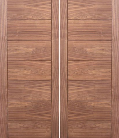 WDMA 48x80 Door (4ft by 6ft8in) Interior Swing Walnut Contemporary Modern Double Door MD 15 1