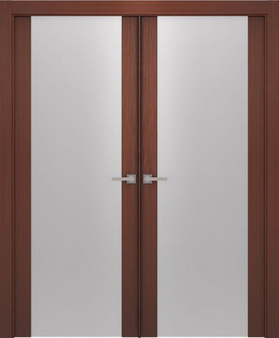 WDMA 48x80 Door (4ft by 6ft8in) Interior Swing Wenge Prefinished 101 French Modern Double Door 1