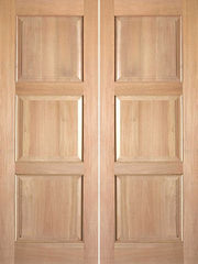 WDMA 48x80 Door (4ft by 6ft8in) Interior Swing Tropical Hardwood Rustic-4 3 Panel Double Door 1
