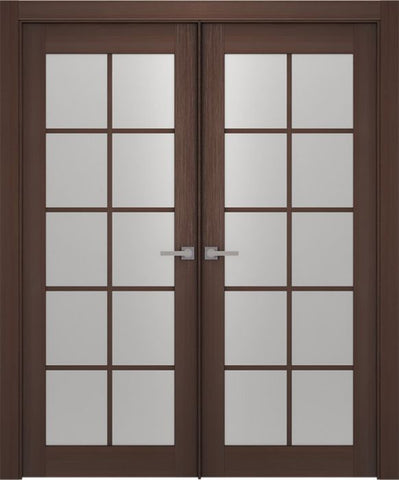 WDMA 48x80 Door (4ft by 6ft8in) Interior Barn Wenge Prefinished Maya 10 Lite Modern Double Door 1