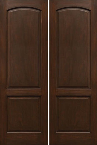 WDMA 48x96 Door (4ft by 8ft) Interior Mahogany 96in Two Panel Soft Arch Ovalo Sticking Double Door 1