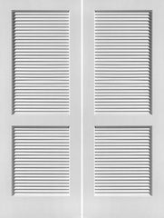 WDMA 48x96 Door (4ft by 8ft) Interior Swing Pine 96in Primed Louver Over Louver Double Door | 730 1