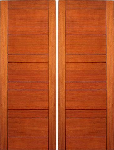 WDMA 48x96 Door (4ft by 8ft) Exterior Mahogany Flush Double Door Contemporary Design 1