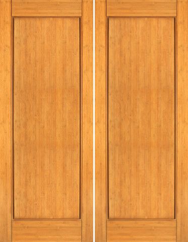 WDMA 48x96 Door (4ft by 8ft) Interior Swing Bamboo BM-30 Contemporary 1 Panel Modern Double Door 1