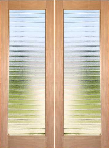 WDMA 48x96 Door (4ft by 8ft) Interior Barn Tropical Hardwood Modern Double Door 1-Lite FG-7 Deco Bars Glass 1