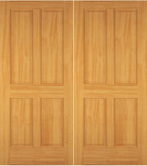 WDMA 52x96 Door (4ft4in by 8ft) Exterior Swing Maple Wood 4 Panel Colonial Double Door 1