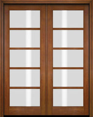 WDMA 52x96 Door (4ft4in by 8ft) Interior Swing Mahogany 5 Lite TDL Exterior or Double Door 4
