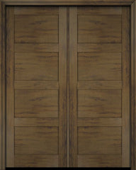 WDMA 52x96 Door (4ft4in by 8ft) Interior Swing Mahogany Modern 4 Flat Panel Shaker Exterior or Double Door 3