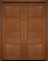 WDMA 52x96 Door (4ft4in by 8ft) Interior Swing Mahogany 4 Panel Windermere Shaker Exterior or Double Door 4