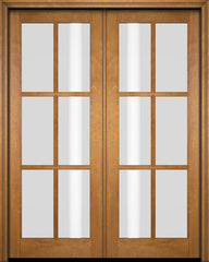 WDMA 52x96 Door (4ft4in by 8ft) French Swing Mahogany 6 Lite TDL Exterior or Interior Double Door 2
