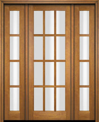 WDMA 52x96 Door (4ft4in by 8ft) Exterior Swing Mahogany 12 Lite TDL Single Entry Door Sidelights 1