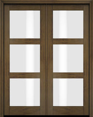 WDMA 52x96 Door (4ft4in by 8ft) Exterior Barn Mahogany Modern 3 Lite Shaker or Interior Double Door 5